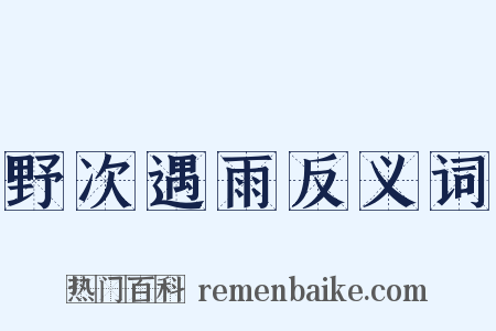 野次遇雨反义词是什么意思的图片